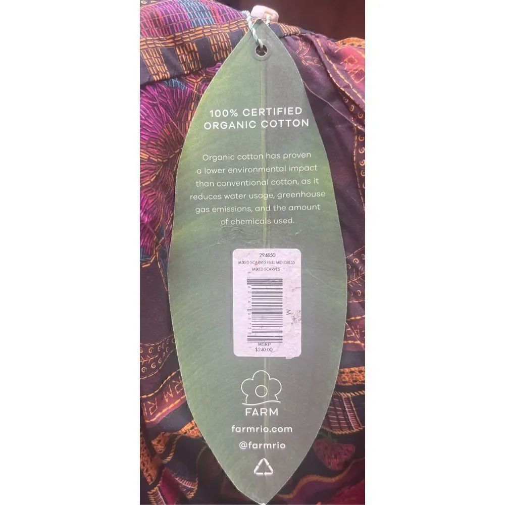 Farm Rio Mixed Scarves Patchwork Frill Layered Dress NWT Size Small - Picture 8 of 8
